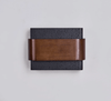 modern black travertine walnut led wall sconce