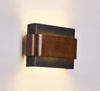 modern black travertine walnut led wall sconce