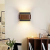 modern black travertine walnut led wall sconce