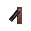 modern black travertine walnut wall sconce