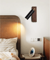 modern black travertine walnut wall sconce