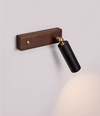 modern black travertine walnut wall sconce