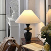 modern black wood fabric table lamp