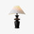 modern black wood fabric table lamp