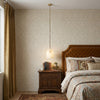 modern brass alabaster belfry arm pendant lamp
