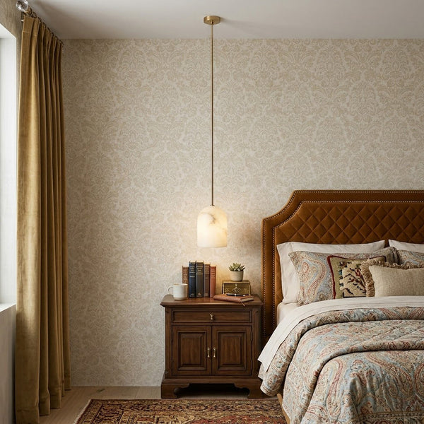 modern brass alabaster belfry arm pendant lamp