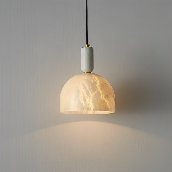 modern brass alabaster bowl pendant light