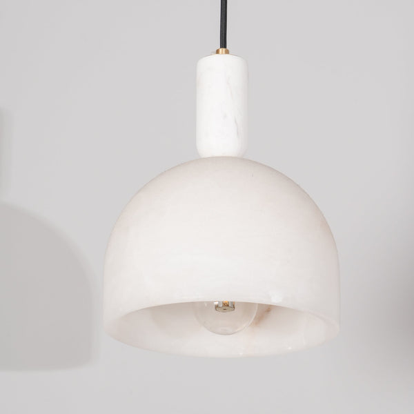 modern brass alabaster bowl pendant light