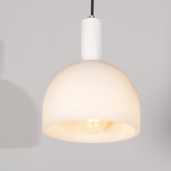 modern brass alabaster bowl pendant light