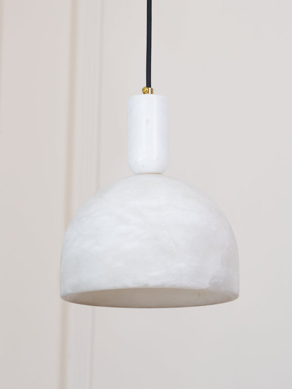 modern brass alabaster bowl pendant light