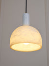 modern brass alabaster bowl pendant light