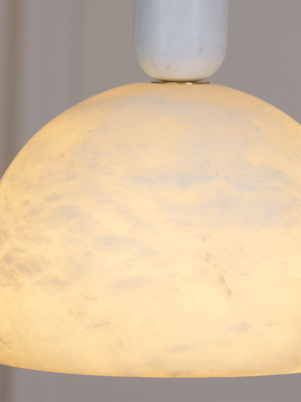 modern brass alabaster bowl pendant light