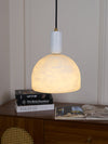 modern brass alabaster bowl pendant light