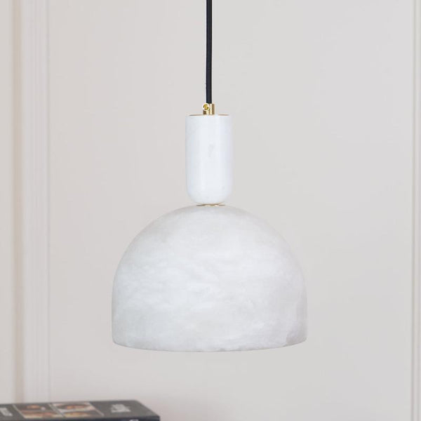 modern brass alabaster bowl pendant light