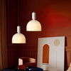 modern brass alabaster bowl pendant light