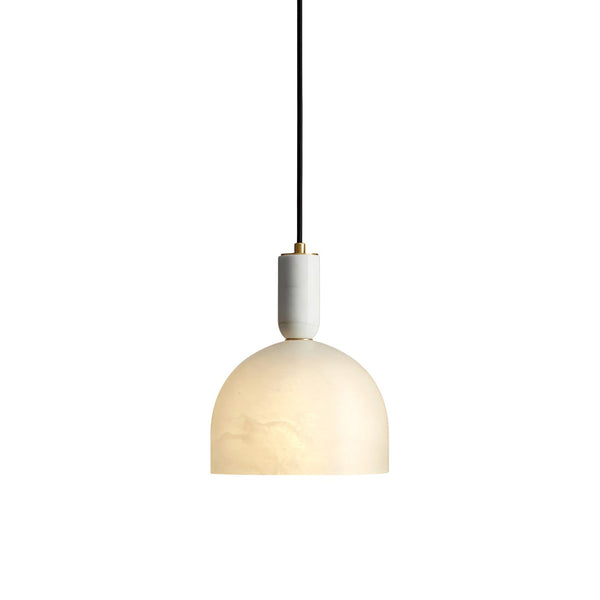 modern brass alabaster bowl pendant light