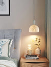 modern brass alabaster bowl pendant light