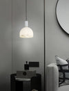 modern brass alabaster bowl pendant light