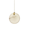 modern brass alabaster disc pendant light