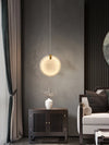 modern brass alabaster disc pendant light
