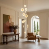 modern brass alabaster disc pendant light