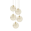 modern brass alabaster disc pendant light