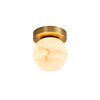 modern brass alabaster flush mount ceiling light 6