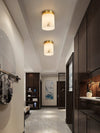 modern brass alabaster flush mount ceiling light 6