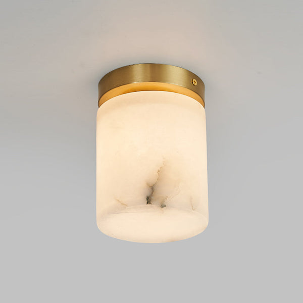 modern brass alabaster flush mount ceiling light 6