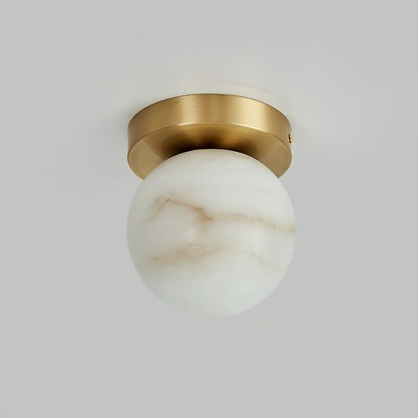 modern brass alabaster flush mount ceiling light 6