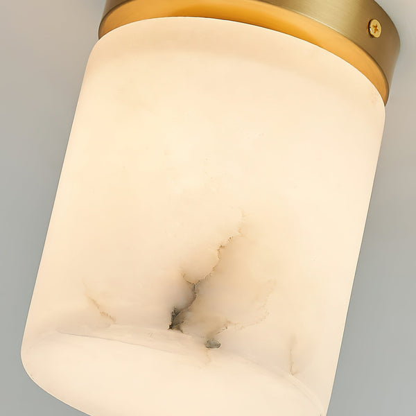 modern brass alabaster flush mount ceiling light 6