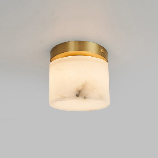 modern brass alabaster flush mount ceiling light 6