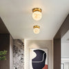 modern brass alabaster flush mount ceiling light 6