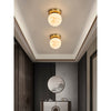 modern brass alabaster flush mount ceiling light 6