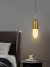 modern brass alabaster orb pendant light