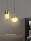 modern brass alabaster orb pendant light
