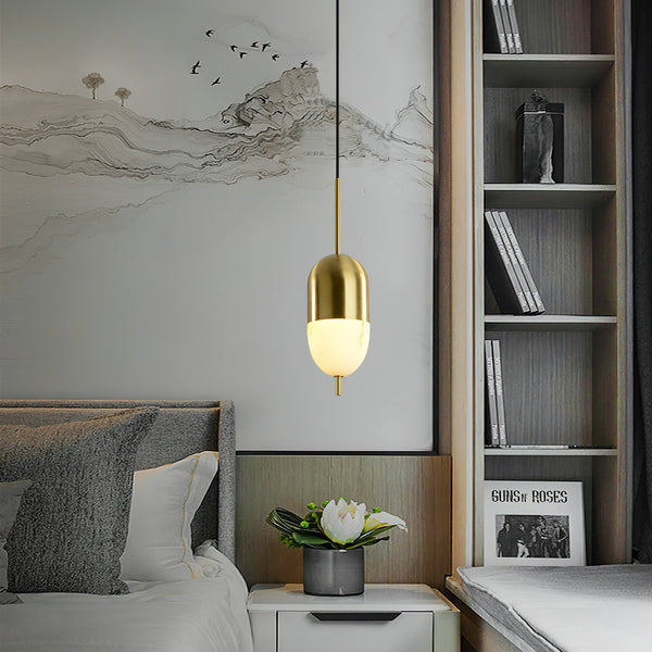 modern brass alabaster orb pendant light