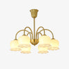 modern brass beige glass orchid chandelier
