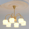 modern brass beige glass orchid chandelier