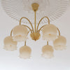 modern brass beige glass orchid chandelier
