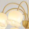 modern brass beige glass orchid chandelier