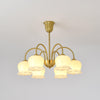 modern brass beige glass orchid chandelier