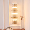 modern brass clear glass rod wall light