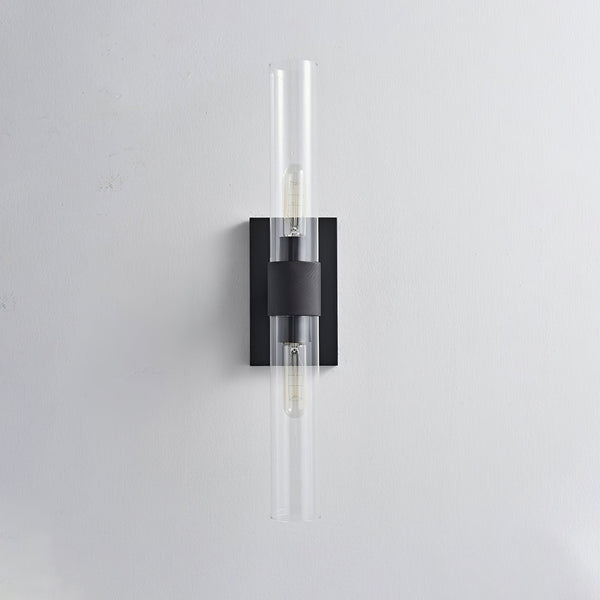 modern brass cylinder glass wall sconce