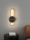 modern brass elliptical led wall lamp