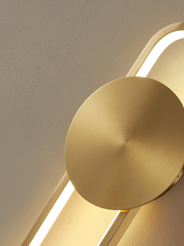 modern brass elliptical led wall lamp