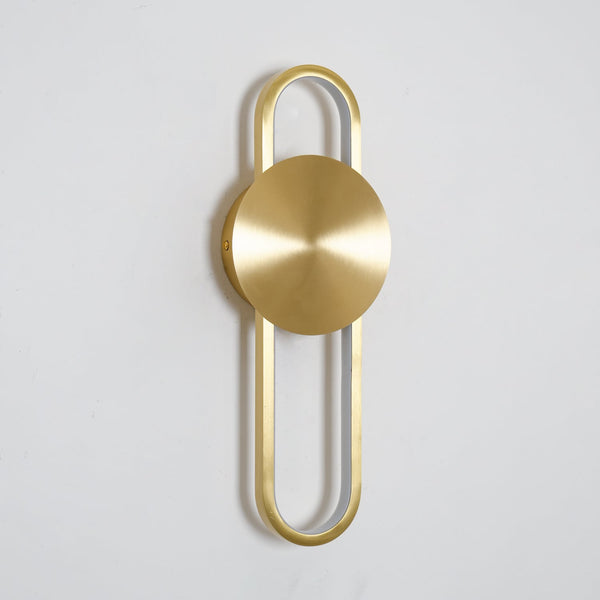 modern brass elliptical led wall lamp