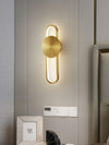 modern brass elliptical led wall lamp