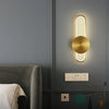 modern brass elliptical led wall lamp