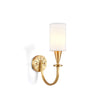 modern brass fabric shade wall sconce
